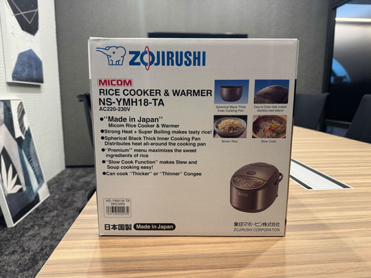 Zojirushi Overseas Rice Cooker Gokume - Takuki Brown 10 cups 220 - 230V NS - YMH18 - WAFUU JAPAN