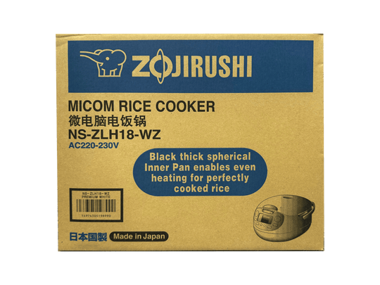 Zojirushi Rice Cooker 1.8L NS - ZLH18 WZ 220 - 230V - WAFUU JAPAN