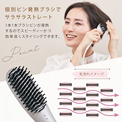 Agetuya Portable Mini Brush Iron QS-17108-W International comb iron hair iron (White)