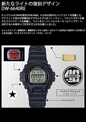 Casio DW-6640RE-1JR [G-Shock 40th Anniversary Remaster Black Series] Watch Japan Import May 2023 Model