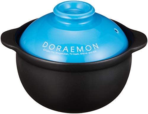 DORAEMON face earthenware pot for one person blue 650ml 009156 - WAFUU JAPAN