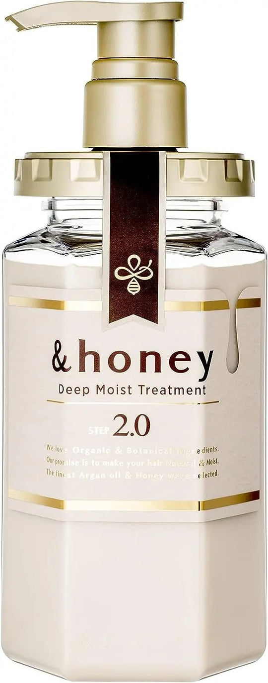 &HONEY Deep Moist 1.0 Shampoo 440ml + 2.0 Hair Treatment 445g Set - WAFUU JAPAN