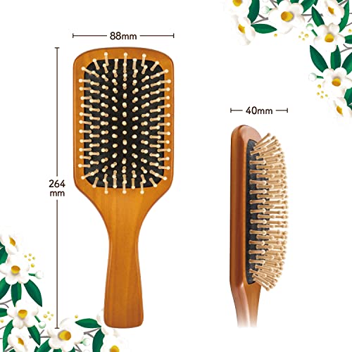 KAI Hime Camellia Paddle Brush Hair Brush Scalp Comb Brown – WAFUU