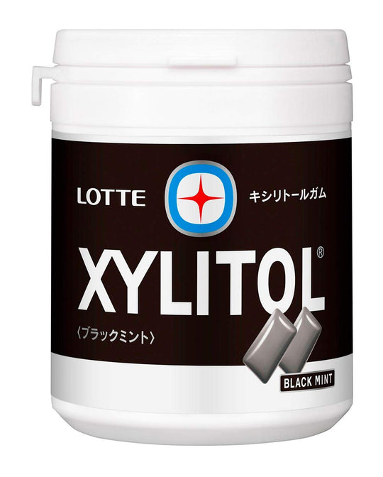 LOTTE Xylitol Gum (Black Mint) Family Bottle 143g - WAFUU JAPAN