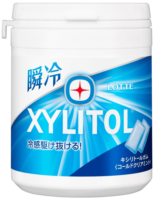 LOTTE XYLITOL Gum Instant Cold Clear Mint Family Bottle 143g - WAFUU JAPAN
