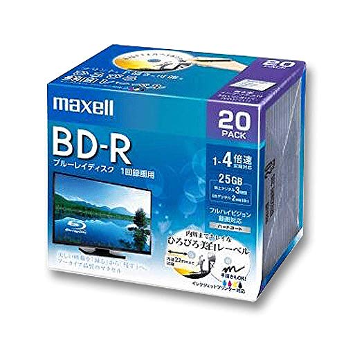 maxell BD-R for Recording Standard 130 min 20 Disc Pack BRV25WPE.20S - WAFUU JAPAN