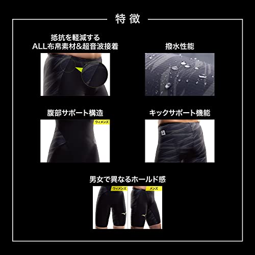 MIZUNO Swim Suit Men GX SONIC V MR FINA N2MB0002 Black Swimwear - WAFUU JAPAN