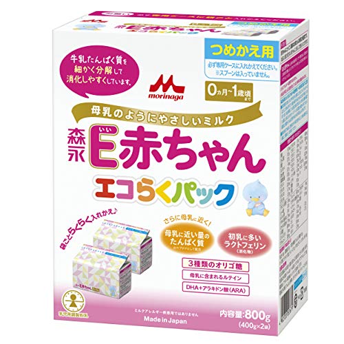 Morinaga e Baby Eco -Raku Pack Packing 800g (400g x 2 bags) - WAFUU JAPAN