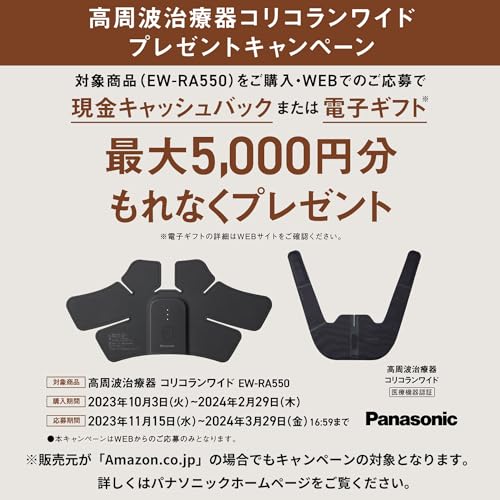 Panasonic CoriCoran Wide RF Therapy Machine EW-RA550-K Black - WAFUU JAPAN