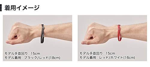 Phiten Bracelet RAKUWA Bracelet EXTREME Twist Black/Red - WAFUU JAPAN