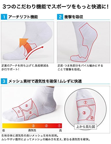 Phiten Sports Socks (2-Pair St) 25-27cm Black - WAFUU JAPAN