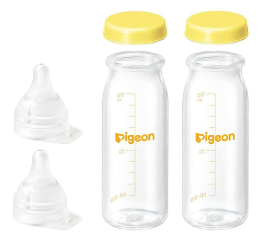 Pigeon Mother's Milk Feeling Direct Attachment Feeding Bottle 100ml (for general newborn babies) Set of 2 - WAFUU JAPAN