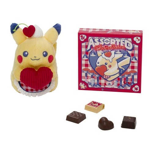 Pokemon X Morozoff assort chocolate with plush toy Pikachu - WAFUU JAPAN