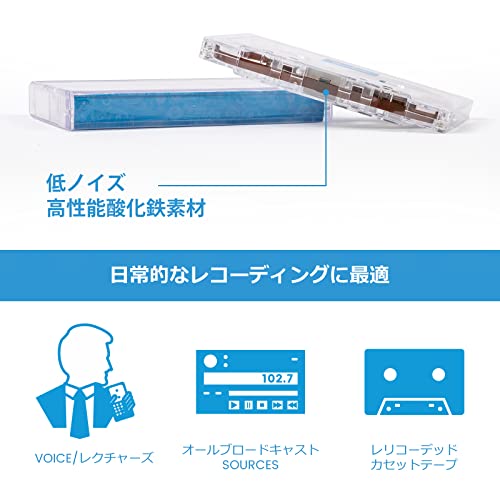Reshow Audio Cassettes Low Noise High Output 90min 5pcs - WAFUU JAPAN