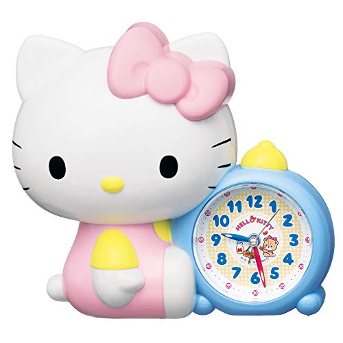 Seiko Clock Alarm Clock Place Clock Character Sanrio Hello Kitty White 184x202x118mm JF382A - WAFUU JAPAN