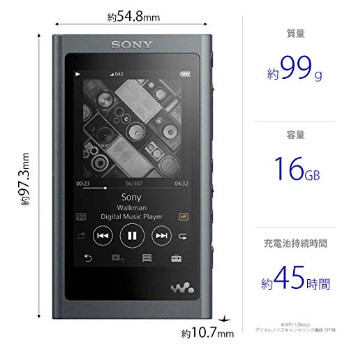 Sony Walkman A Series 16GB NW-A55 Bluetooth microSD Greyish Black 