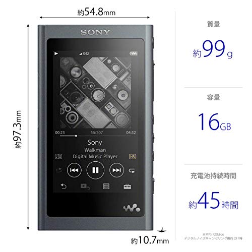 Sony Walkman A Series 16GB NW-A55 Bluetooth microSD Greyish Black