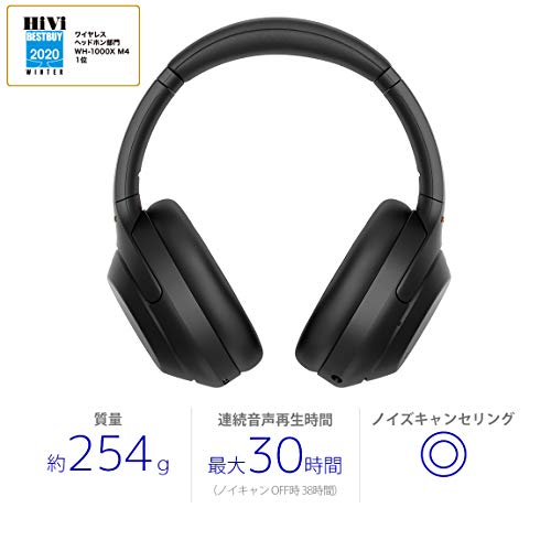 Sony WH-1000XM4 Wireless Premium Noise Canceling Overhead Headphones with  Mic for Phone-Call and Alexa Voice Control Black