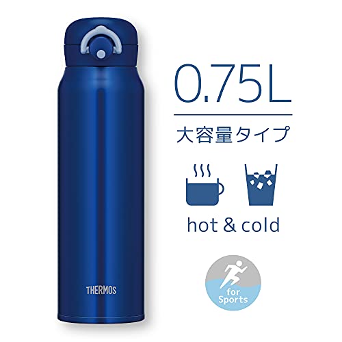 Thermos Water Bottle Vacuum Insulated Mobile Mug 750ml Navy JNR-752 NVY - WAFUU JAPAN