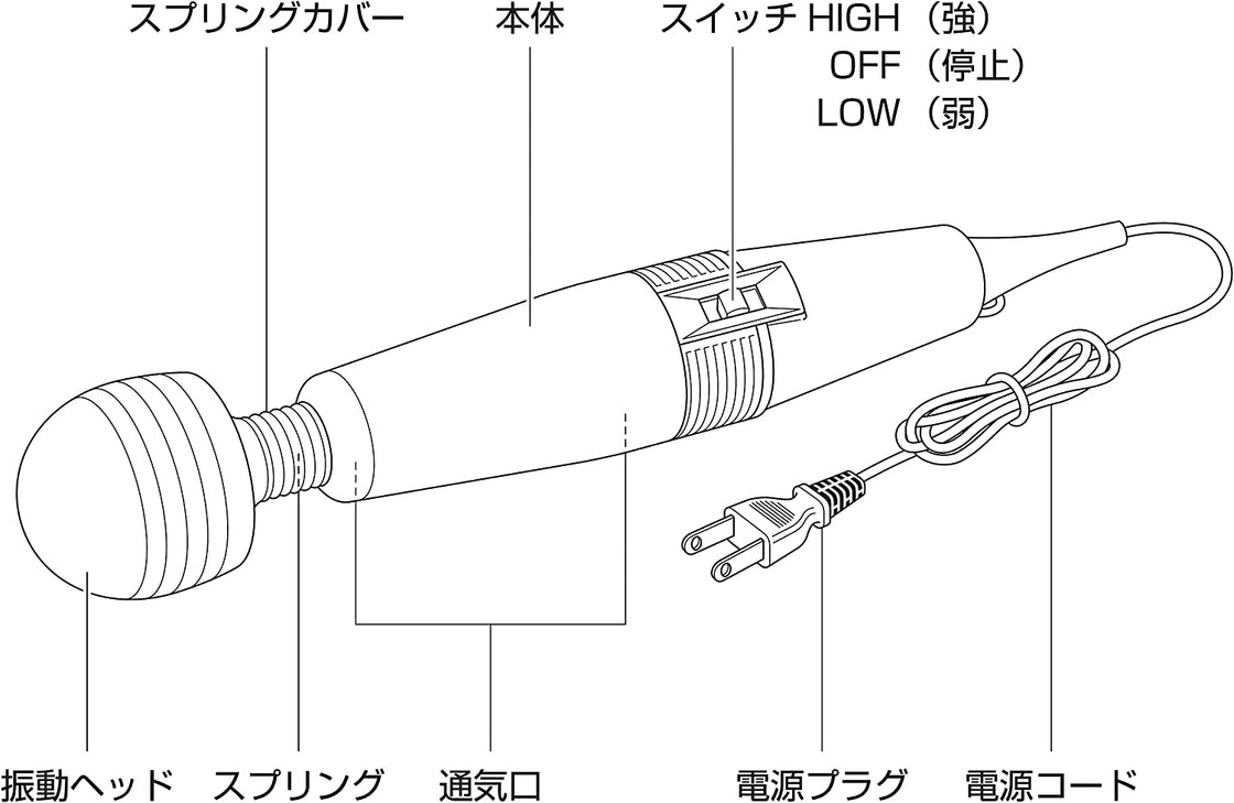 THRIVE Japan Handy Massager Vibrating Electric Massager Wand MD-001