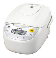 TIGER Rice Cooker 5.5 Rice Cooker with Microcomputer Cooking Menu White JBH-G101W 100V