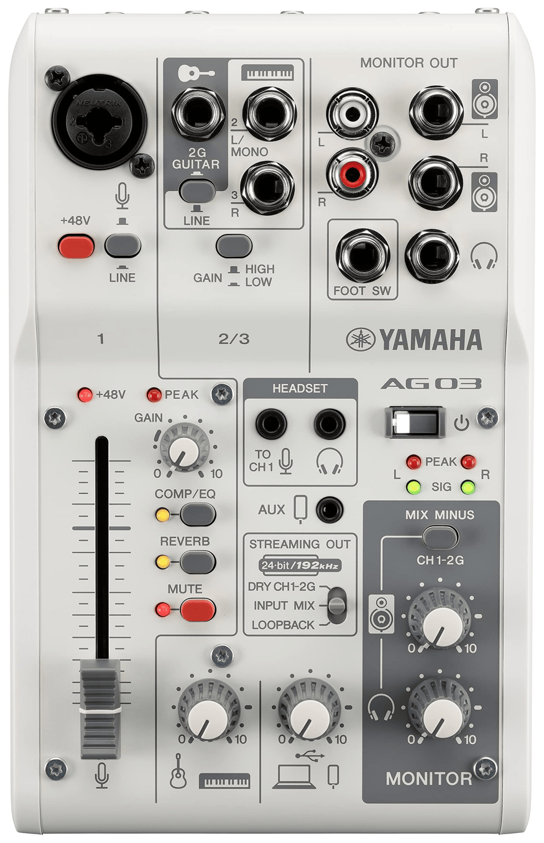 YAMAHA AG03 3MK2W 3-Channel Mixer White – WAFUU JAPAN